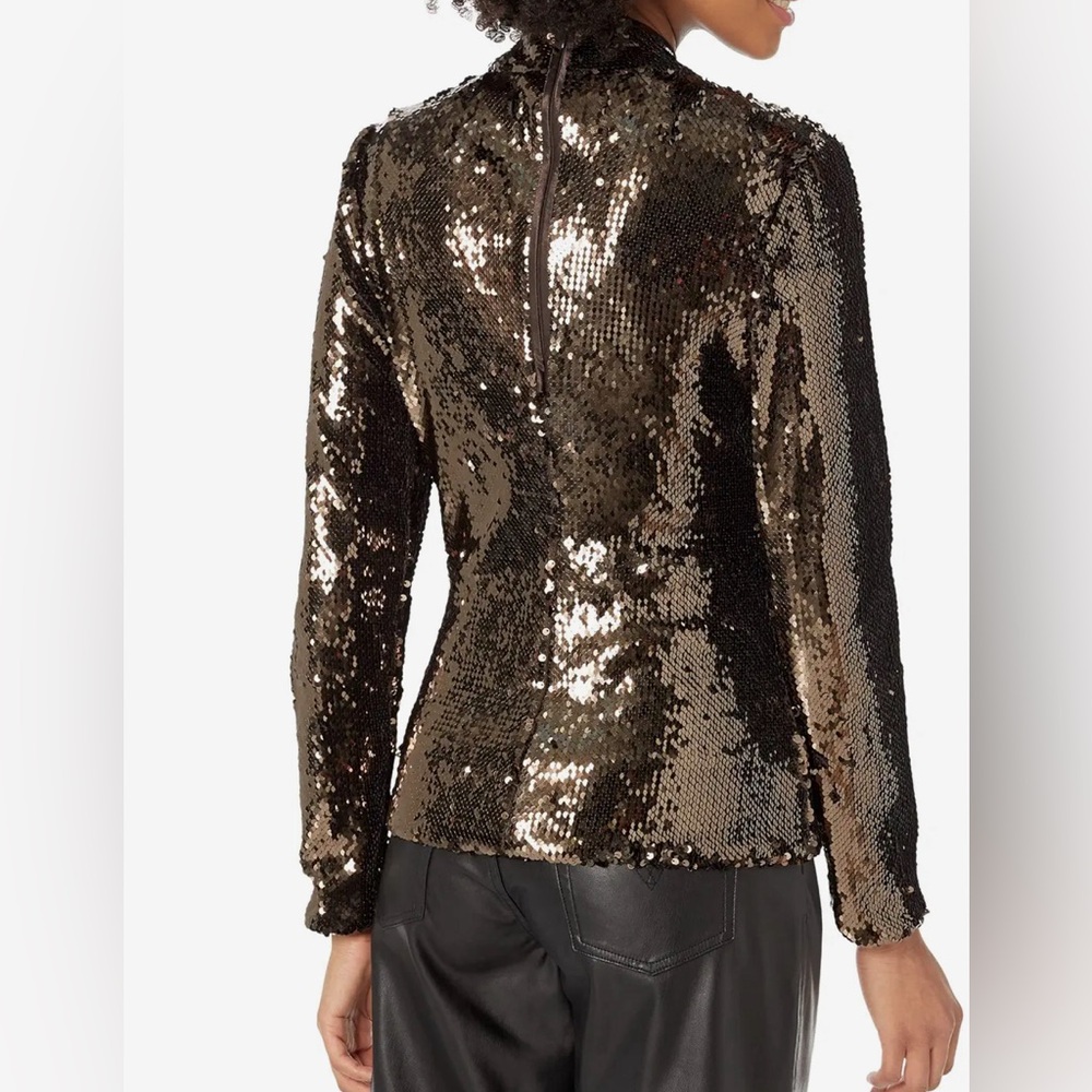 Ted Baker London Lovato Sequin Top Brown Size 10 US - Picture 6 of 12